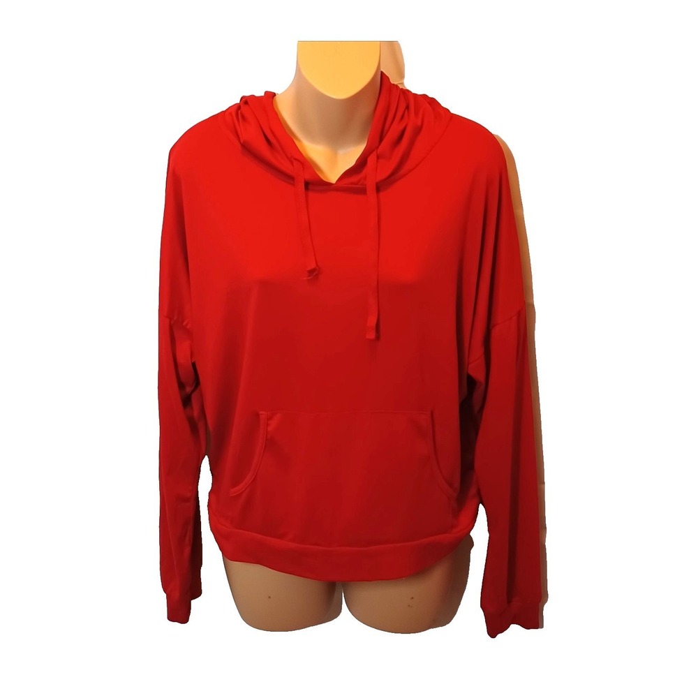Hot Kiss Red Hoodie Womens Large L/S Kangaroo Pocket LDV1250LIP Activewear